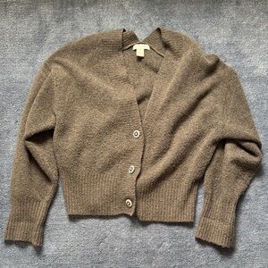 H&M Brown V‑Neck Button Cardigan